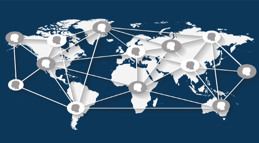 A map of connected people across the world